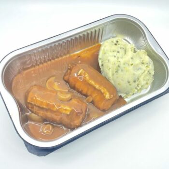 LOZE VINKEN MET CHAMPINONSAUS  EN PUREE