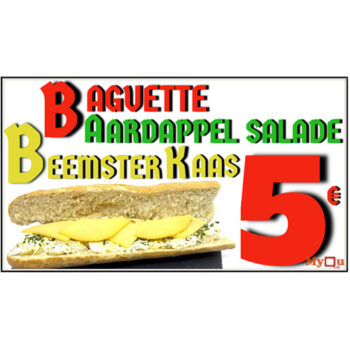 Baguette aardappel salade beemsterkaas